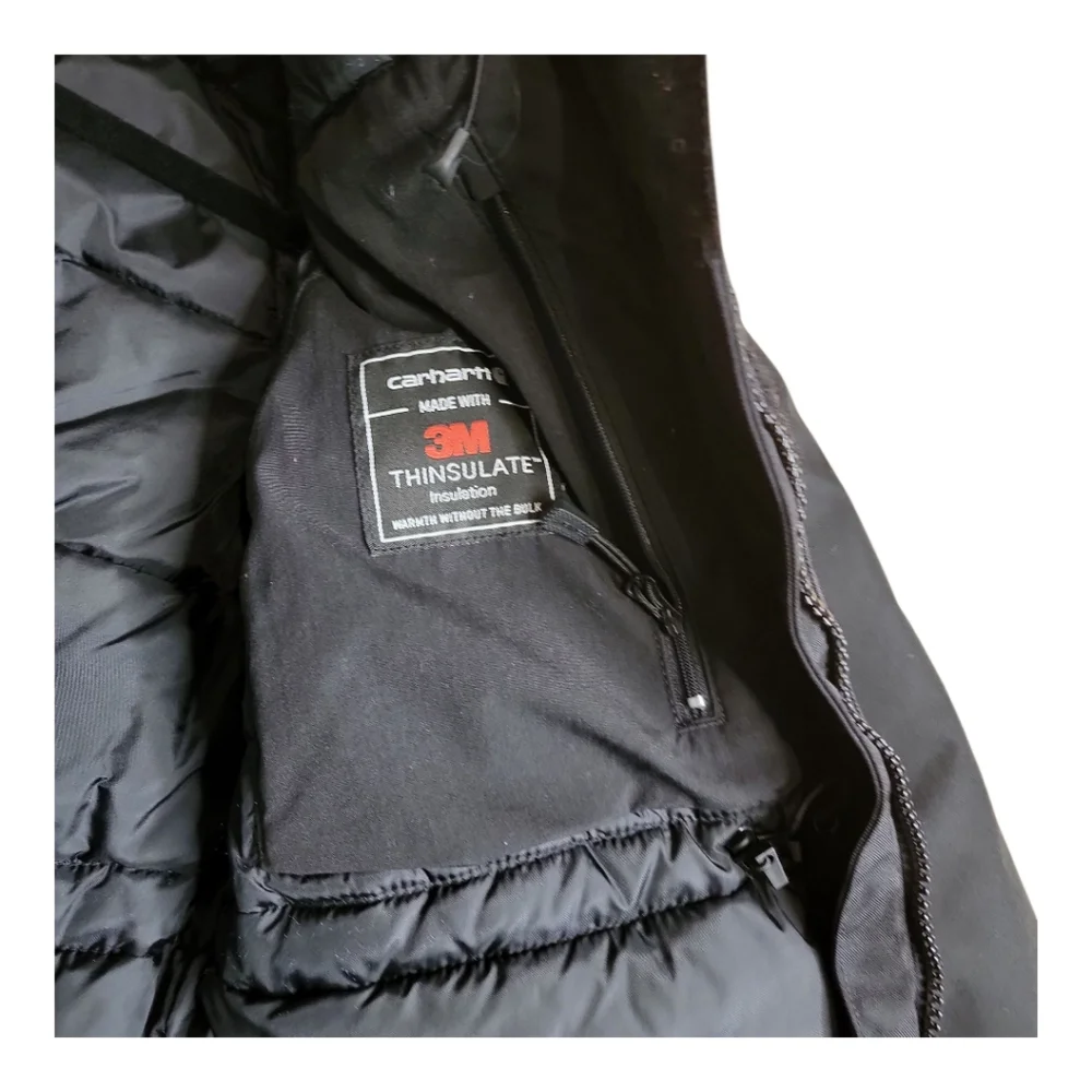 Carhartt Yukon Extreme Parka Faux Fur Detachable Hood Sz Medium 8-10  Black - Picture 8 of 10